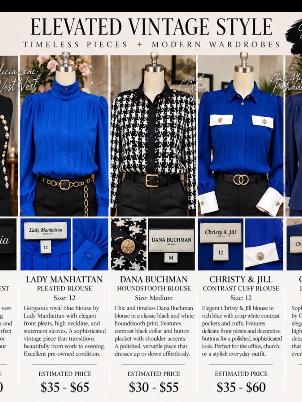 Royal Blue Pleated Blouse - Elegant Women's Top